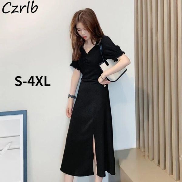 casual dresses dress women summer puff sleeve v-neck side-slit elegant all-match fashion solid ulzzang daily simple vintage ins, Black;gray
casual dresses dress women summer puff sleeve v-neck side-slit elegant all-match fashion solid ulzzang daily simple vintage ins, Black;gray