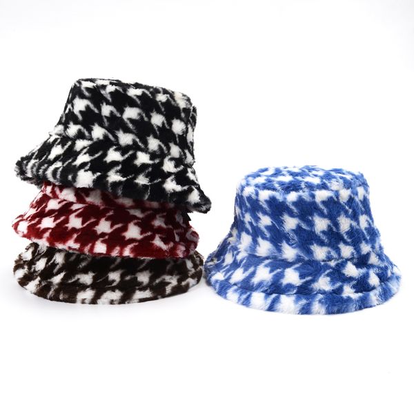 women fashion houndstooth bucket hat winter girl outdoor faux rabbit fur soft fisherman hat vacation warm thick panama 7 color, Blue;gray
women fashion houndstooth bucket hat winter girl outdoor faux rabbit fur soft fisherman hat vacation warm thick panama 7 color, Blue;gray