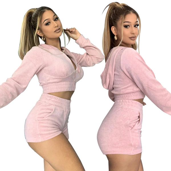 2021 solid color long sleeve zippper hooded crop and shorts women autumn new suit fashion ny two piece set i9o6, Gray
2021 solid color long sleeve zippper hooded crop and shorts women autumn new suit fashion ny two piece set i9o6, Gray