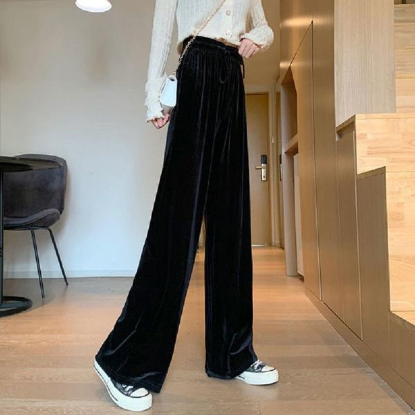 women's pants & capris plus velvet thick gold wide-leg students korean autumn and winter high waist loose slim casual women, Black;white
women's pants & capris plus velvet thick gold wide-leg students korean autumn and winter high waist loose slim casual women, Black;white