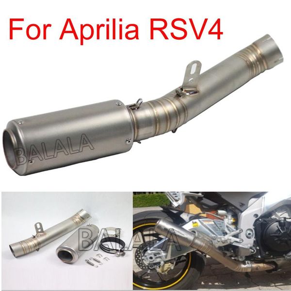 motorcycle exhaust system 60mm muffler slip on full with middle link pipe for aprilia rsv4 2012 2013 2014 2021 modified scooter
motorcycle exhaust system 60mm muffler slip on full with middle link pipe for aprilia rsv4 2012 2013 2014 2021 modified scooter