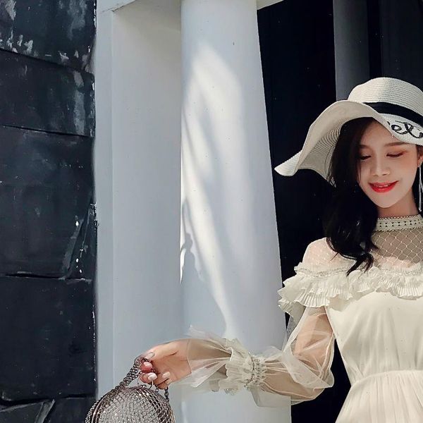 new 2021 spring autumn women dress flare sleeve patchwork mesh turtleneck half a high end french lace dresses blue 9086, Black;gray
new 2021 spring autumn women dress flare sleeve patchwork mesh turtleneck half a high end french lace dresses blue 9086, Black;gray
