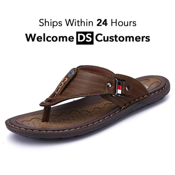slippers fashion men casual leather brown sandals flat outdoor comfortable beach big size 46, Black
slippers fashion men casual leather brown sandals flat outdoor comfortable beach big size 46, Black