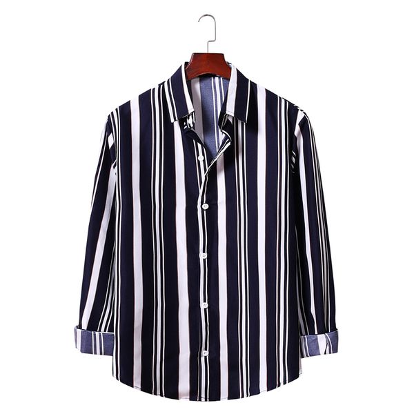 2021 new brand summer fashion mens button slim fit long sleeve stripe shirt clothing men casual shirts plus size 9b5y pzd4, White;black
2021 new brand summer fashion mens button slim fit long sleeve stripe shirt clothing men casual shirts plus size 9b5y pzd4, White;black