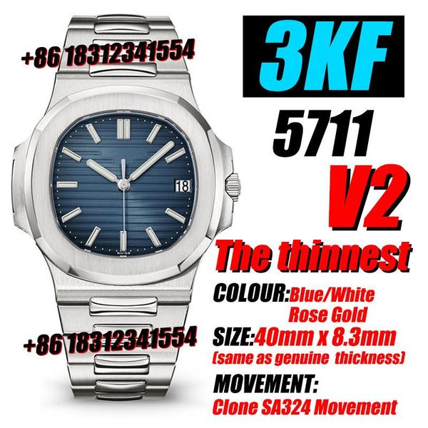 wristwatches men's luxury watch nautilus 5711/1a 3kf v2 1:1 blue textured dial solid 316l stainless steel bracelet a324 super clone, Slivery;brown
wristwatches men's luxury watch nautilus 5711/1a 3kf v2 1:1 blue textured dial solid 316l stainless steel bracelet a324 super clone, Slivery;brown