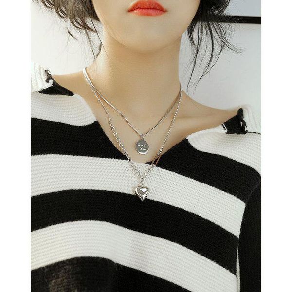 pendant necklaces niche fashion brand love titanium steel necklace ins cool wind multi-layer stacked good luck sweater chain, Silver
pendant necklaces niche fashion brand love titanium steel necklace ins cool wind multi-layer stacked good luck sweater chain, Silver