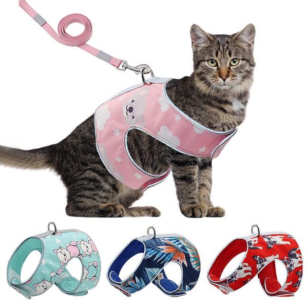 cat collars & leads reflective puppy harness adjustable pink cute breathable vest with walking lead outdoor accessories
cat collars & leads reflective puppy harness adjustable pink cute breathable vest with walking lead outdoor accessories