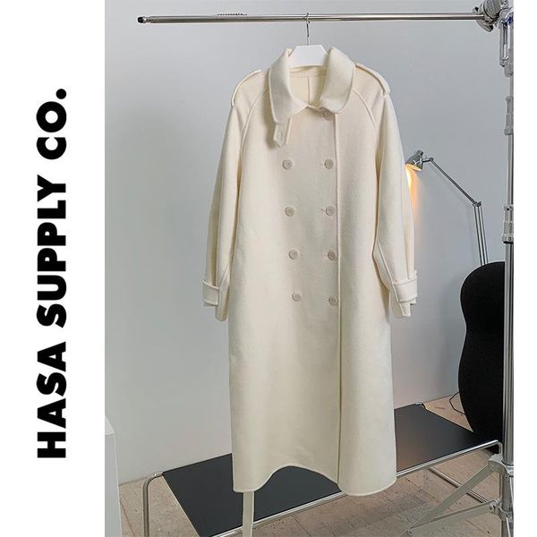 autumn and winter new style double faced tweed loose medium length british style all wool double breasted tweed coat for women, Black
autumn and winter new style double faced tweed loose medium length british style all wool double breasted tweed coat for women, Black