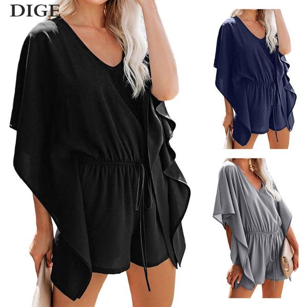 women's jumpsuits & rompers 2021 chiffon solid women casual v-neck ruffles sleeve sashes playsuit summer vacation short jumpsuit b0562, Black;white
women's jumpsuits & rompers 2021 chiffon solid women casual v-neck ruffles sleeve sashes playsuit summer vacation short jumpsuit b0562, Black;white