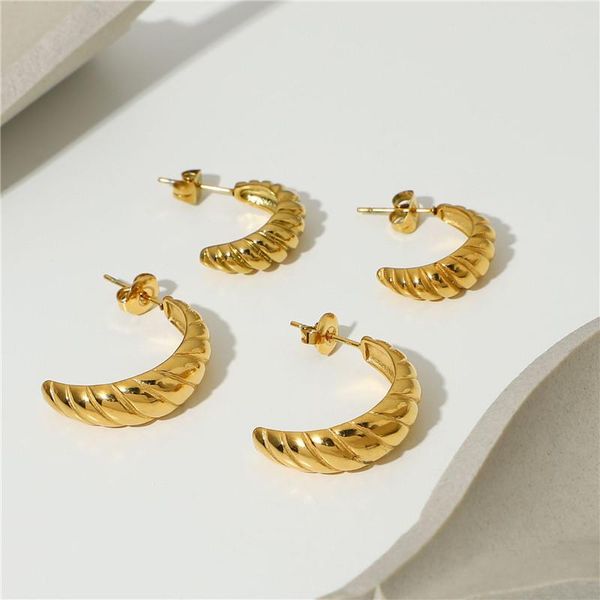 hoop & huggie hellolook 2021 croissant ring twist earrings stainless steel 18k gold plated exquisite luxury vintage fashion, Golden;silver
hoop & huggie hellolook 2021 croissant ring twist earrings stainless steel 18k gold plated exquisite luxury vintage fashion, Golden;silver