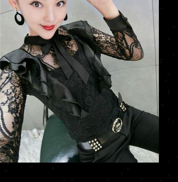 2021 elegant long sleeve hollow out lace blouses women ruffles bow tie lace shirts women hollow out lace ruffles, White
2021 elegant long sleeve hollow out lace blouses women ruffles bow tie lace shirts women hollow out lace ruffles, White