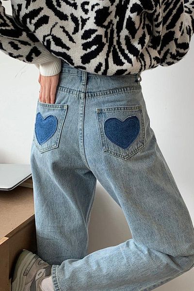 women's jeans fashion traf spring 2021 high waist baggy straight with a pattern embroidery harajuku aesthetic streetwear, Blue
women's jeans fashion traf spring 2021 high waist baggy straight with a pattern embroidery harajuku aesthetic streetwear, Blue