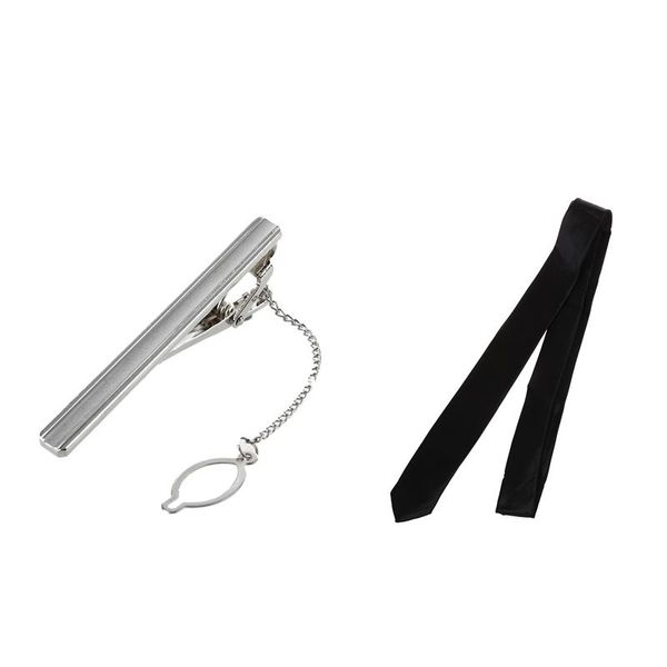 bow ties men necktie tie spring loaded end clip clasp bar silver tone & black polyster skinny neck 57 inch for, Black;gray
bow ties men necktie tie spring loaded end clip clasp bar silver tone & black polyster skinny neck 57 inch for, Black;gray