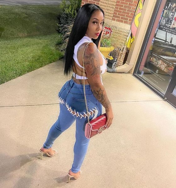 women's jeans echoine design hips bandage lace up hollow out blue denim pants hight waist pencil party street trousers
women's jeans echoine design hips bandage lace up hollow out blue denim pants hight waist pencil party street trousers