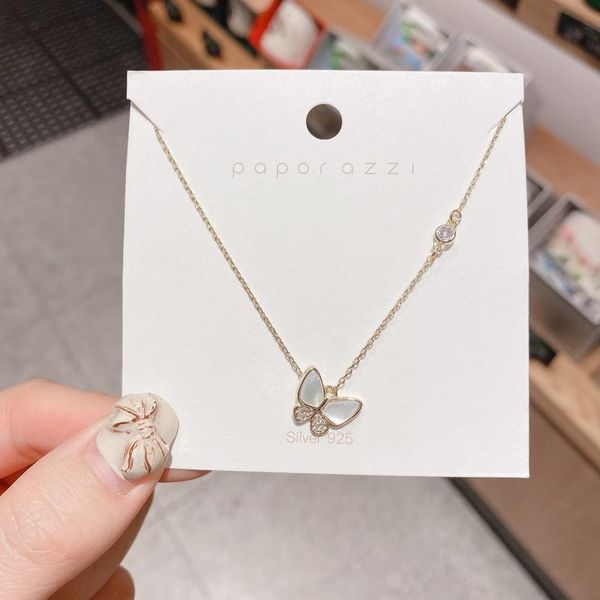 pendant necklaces autumn and winter sweet butterfly necklace fashion clavicle chain shell micro-inlaid zircon sweater, Silver
pendant necklaces autumn and winter sweet butterfly necklace fashion clavicle chain shell micro-inlaid zircon sweater, Silver