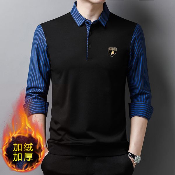 2021 winter plush pullover men's stripe loose long sleeve shirt thickened warm fake two t-shirts, Black
2021 winter plush pullover men's stripe loose long sleeve shirt thickened warm fake two t-shirts, Black