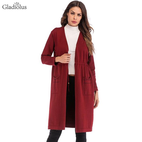 women's sweaters gladiolus 2021 autumn winter sweater women long sleeve pocket lace up tunic knitted cardigan fashion jumper coat, White;black
women's sweaters gladiolus 2021 autumn winter sweater women long sleeve pocket lace up tunic knitted cardigan fashion jumper coat, White;black