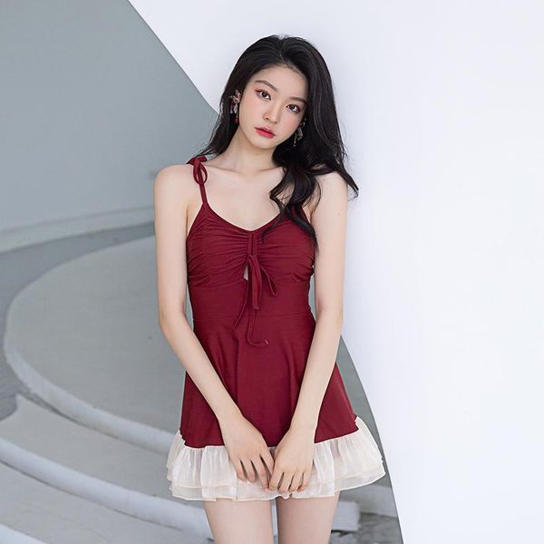 one-piece suits retro red swimdress bandage swimsuit open back bathsuit mesh ruffle swimwear women one piece bathers push up beachwear
one-piece suits retro red swimdress bandage swimsuit open back bathsuit mesh ruffle swimwear women one piece bathers push up beachwear