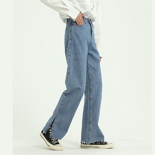 men vintage casual classic jeans pants male retro high street hip hop split straight denim trousers japan korea style pant, Blue
men vintage casual classic jeans pants male retro high street hip hop split straight denim trousers japan korea style pant, Blue