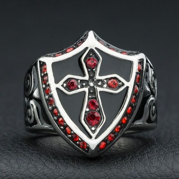 cluster rings mens fashion trend ring red cross shield knight boy gift, Golden;silver
cluster rings mens fashion trend ring red cross shield knight boy gift, Golden;silver