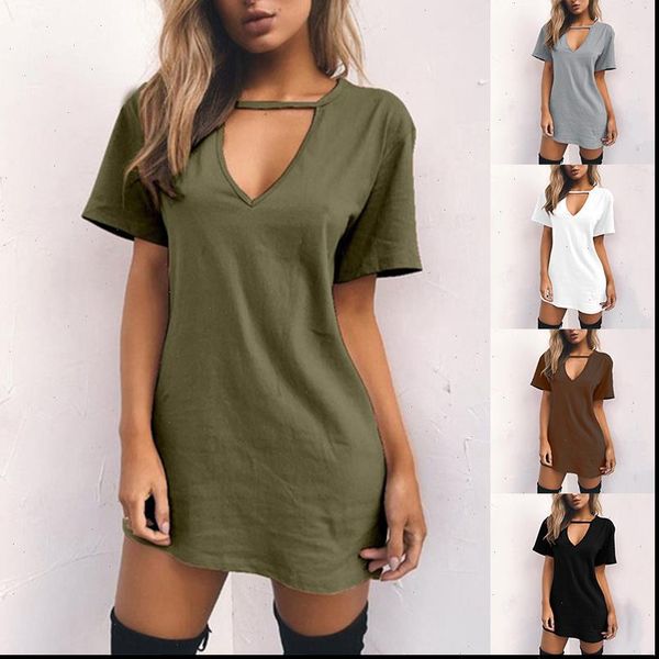 women tshirt dress nbsp choker deep nbsp v neck summer dresses mini t shirt dress short sleeve ladies nbsp casual clothing, Black;gray
women tshirt dress nbsp choker deep nbsp v neck summer dresses mini t shirt dress short sleeve ladies nbsp casual clothing, Black;gray