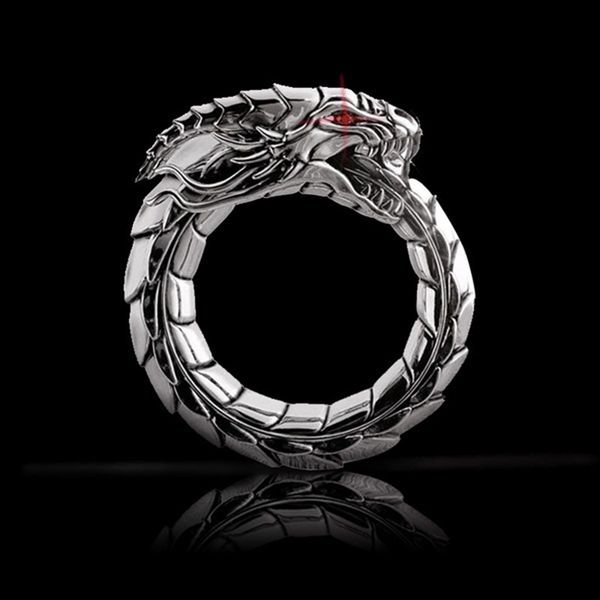 designer rings gothic punk vintage stainless steel dragon ring men amulet mythology animal men's retro viking jewelry, Golden;silver
designer rings gothic punk vintage stainless steel dragon ring men amulet mythology animal men's retro viking jewelry, Golden;silver