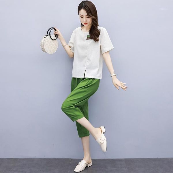 cotton and linen harem pants suit female summer large size loose calf-length women casual basic two-piece, Gray
cotton and linen harem pants suit female summer large size loose calf-length women casual basic two-piece, Gray