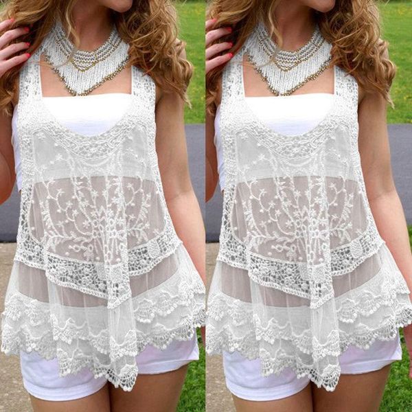 women's blouses & shirts women lace crochet beachwear cover up beach summer bathing suit, White
women's blouses & shirts women lace crochet beachwear cover up beach summer bathing suit, White