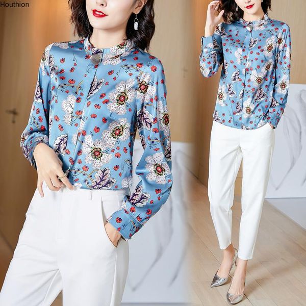 women's blouses & shirts houthion long-sleeved blouse collar korean comfortable fashion printing wire leisure blusas summer, White
women's blouses & shirts houthion long-sleeved blouse collar korean comfortable fashion printing wire leisure blusas summer, White