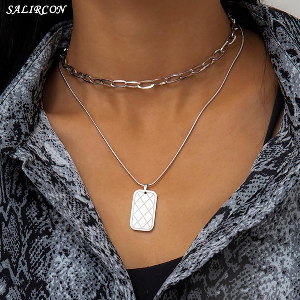 vintage stainless steel square pendant necklace for women men goth chain on the neck kpop choker necklace fashion jewelry 2021, Silver
vintage stainless steel square pendant necklace for women men goth chain on the neck kpop choker necklace fashion jewelry 2021, Silver