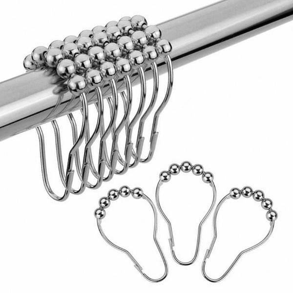 hooks & rails 12 pcs stainless steel curtain bath rollerball shower rings rollers polished satin nickel ball #p3
hooks & rails 12 pcs stainless steel curtain bath rollerball shower rings rollers polished satin nickel ball #p3