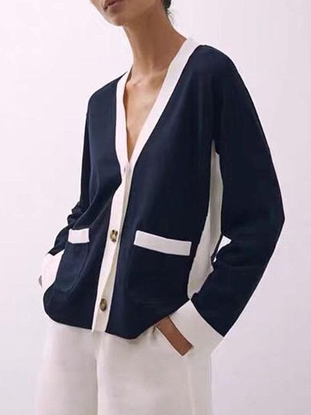 women's knits & tees 2021 women's fall retro sweet temperament simple sweater stitching knitted casual cardigan jacket, White
women's knits & tees 2021 women's fall retro sweet temperament simple sweater stitching knitted casual cardigan jacket, White