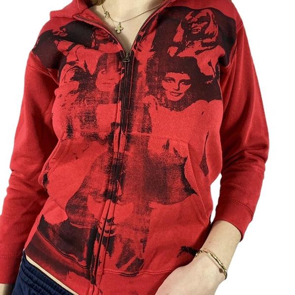 women's hoodies & sweatshirts 2021 gothic sweatshirt long sleeve zipper women cotton coat harajuku streetwear y2k aesthetic hip hop, Black
women's hoodies & sweatshirts 2021 gothic sweatshirt long sleeve zipper women cotton coat harajuku streetwear y2k aesthetic hip hop, Black