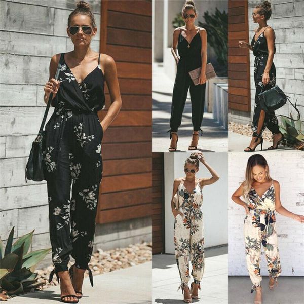 women's jumpsuits & rompers fashion women cotton casual sleeveless sling v-neck floral baggy trousers overalls pants solid romper jumps, Black;white
women's jumpsuits & rompers fashion women cotton casual sleeveless sling v-neck floral baggy trousers overalls pants solid romper jumps, Black;white