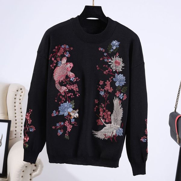 black gray white knitted tracksuit women outfits fashion crane embroidery flowers sweater long pants set loose knit suit female 8462, Blue
black gray white knitted tracksuit women outfits fashion crane embroidery flowers sweater long pants set loose knit suit female 8462, Blue