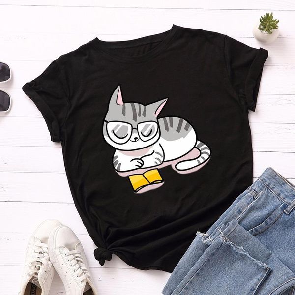 women's t-shirt summer fashion women cotton 4xl 5xl plus size casual short sleeve ladies tee shirt funny cat print oversize tshirt, White
women's t-shirt summer fashion women cotton 4xl 5xl plus size casual short sleeve ladies tee shirt funny cat print oversize tshirt, White