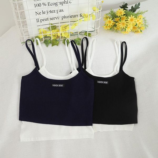 women's tanks & camis knitted women cropped slim ribbed spaghetti strap patchwork fake 2 piece harajuku streetwear camisole w9312, White
women's tanks & camis knitted women cropped slim ribbed spaghetti strap patchwork fake 2 piece harajuku streetwear camisole w9312, White