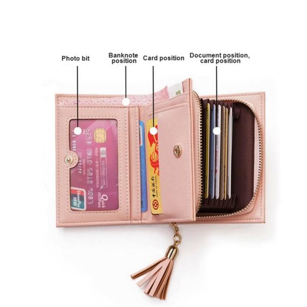 wallets women's cute candy color short wallet women card holder cash coin purse pu leather hasp zipper tassel billfold, Red;black
wallets women's cute candy color short wallet women card holder cash coin purse pu leather hasp zipper tassel billfold, Red;black