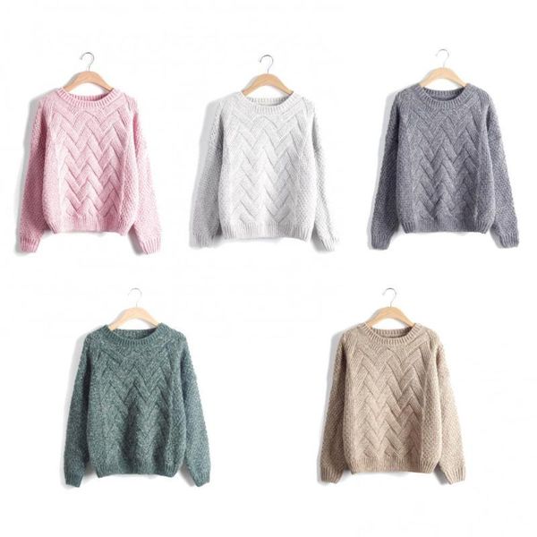 women's sweaters autumn winter women solid color long sleeve jumper o neck knit twist sweater, White;black
women's sweaters autumn winter women solid color long sleeve jumper o neck knit twist sweater, White;black