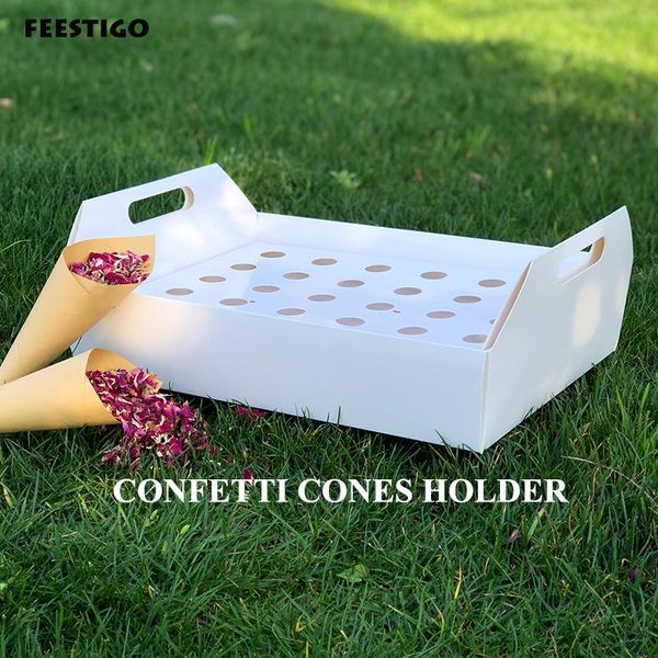 party decoration confetti cone holder feestigo tray for wedding outdoors lawn cones white kraft
party decoration confetti cone holder feestigo tray for wedding outdoors lawn cones white kraft
