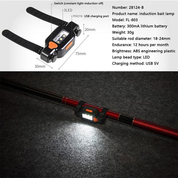 1 set led fishing rod sensor light gravity induction lamp fish bite sound alarm bell fishing finder
1 set led fishing rod sensor light gravity induction lamp fish bite sound alarm bell fishing finder