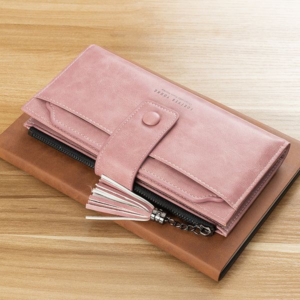 wallet women 2021 fashion womens long wallet korean oil wax leather zipper phone bag multicard tassel coin purse card holder, Red;black
wallet women 2021 fashion womens long wallet korean oil wax leather zipper phone bag multicard tassel coin purse card holder, Red;black
