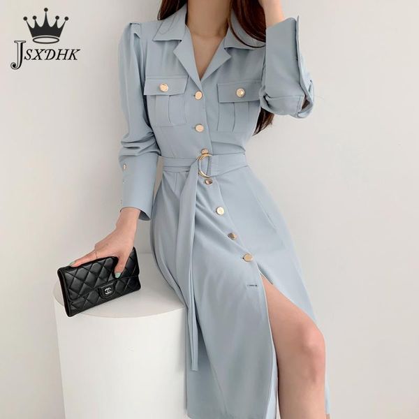 casual dresses women elegant+belt slim waist shirt dress korean single breasted lapel collar a-line solid fashion office clothing, Black;gray
casual dresses women elegant+belt slim waist shirt dress korean single breasted lapel collar a-line solid fashion office clothing, Black;gray