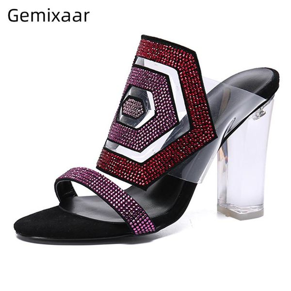 slippers clear crystal chunky heel open toe women transparent pvc drills rhinestone hexagon high shoes woman party, Black
slippers clear crystal chunky heel open toe women transparent pvc drills rhinestone hexagon high shoes woman party, Black