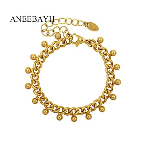 link, chain bohemian small steel ball charm bracelets for women fashion stainless thick bracelet bangles jewelry pulseras mujer, Black
link, chain bohemian small steel ball charm bracelets for women fashion stainless thick bracelet bangles jewelry pulseras mujer, Black