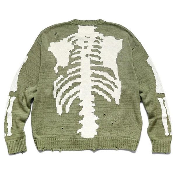 men's sweaters men oversized sweater green skeleton bone print couple street damage hole vintage pure cotton knitted, White;black
men's sweaters men oversized sweater green skeleton bone print couple street damage hole vintage pure cotton knitted, White;black