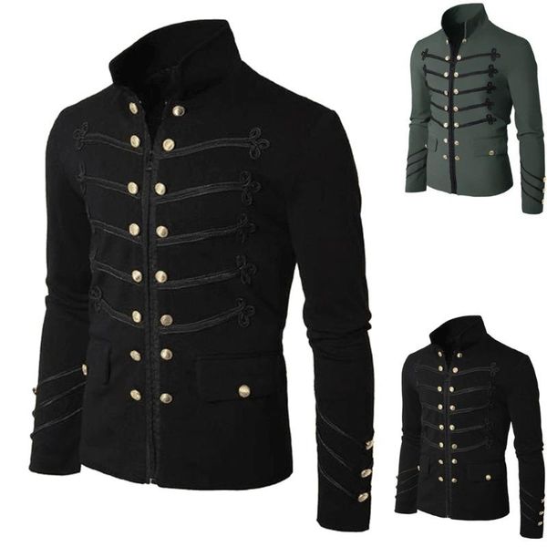 men's jackets coat jacket gothic embroider button uniform costume praty outwear, Black;brown
men's jackets coat jacket gothic embroider button uniform costume praty outwear, Black;brown