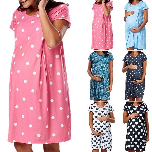maternity summer short sleeve o neck dress pregnant women polka dot printed dress breastfeeding clothing vestido de, White
maternity summer short sleeve o neck dress pregnant women polka dot printed dress breastfeeding clothing vestido de, White