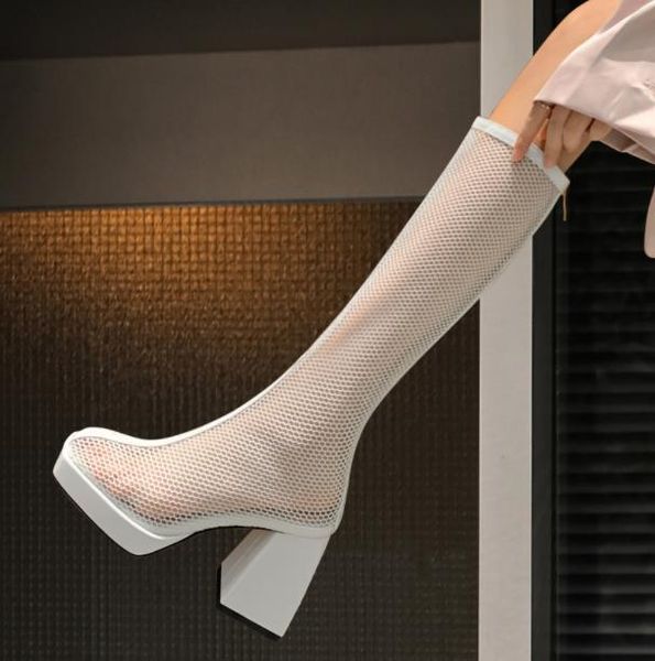 boots hollow mesh women summer thick-heeled white high-tube net waterproof platform ultra-high-heeled long-tube s, Black
boots hollow mesh women summer thick-heeled white high-tube net waterproof platform ultra-high-heeled long-tube s, Black