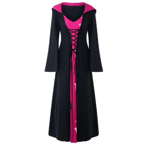 casual dresses women plus size 4xl long sleeve lace female causal vintage hooded patchwork party mujer de moda cozy spring, Black;gray
casual dresses women plus size 4xl long sleeve lace female causal vintage hooded patchwork party mujer de moda cozy spring, Black;gray